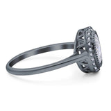 Art Deco Oval Natural Stone Wedding Ring
