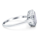 Art Deco Oval Natural Stone Wedding Ring