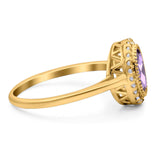 Art Deco Oval Natural Stone Wedding Ring