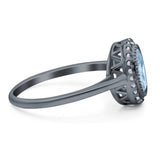 Art Deco Oval Natural Stone Wedding Ring