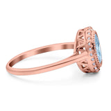 Art Deco Oval Natural Stone Wedding Ring
