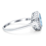 Art Deco Oval Natural Stone Wedding Ring