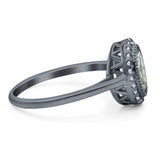 Art Deco Oval Natural Stone Wedding Ring