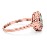 Art Deco Oval Natural Stone Wedding Ring