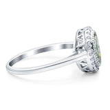 Art Deco Oval Natural Stone Wedding Ring
