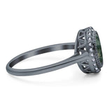 Art Deco Oval Natural Stone Wedding Ring