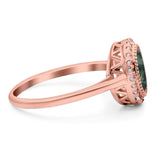Art Deco Oval Natural Stone Wedding Ring