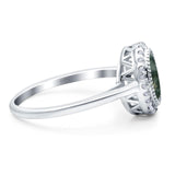 Art Deco Oval Natural Stone Wedding Ring