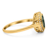 Art Deco Oval Natural Stone Wedding Ring