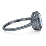 Art Deco Oval Natural Stone Wedding Ring