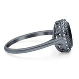 Art Deco Oval Natural Stone Wedding Ring