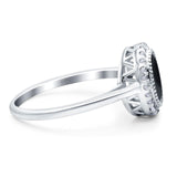 Art Deco Oval Natural Stone Wedding Ring