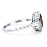 Art Deco Oval Natural Stone Wedding Ring