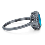 Art Deco Oval Natural Stone Wedding Ring