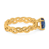 Oval Natural Stone Braided Solitaire Ring