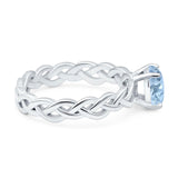 Oval Natural Stone Braided Solitaire Ring