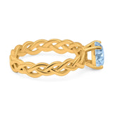 Oval Natural Stone Braided Solitaire Ring