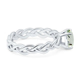 Oval Natural Stone Braided Solitaire Ring