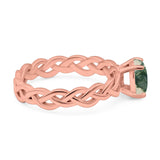 Oval Natural Stone Braided Solitaire Ring