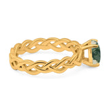 Oval Natural Stone Braided Solitaire Ring