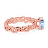 Oval Natural Stone Braided Solitaire Ring