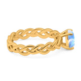 Oval Natural Stone Braided Solitaire Ring