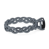 Oval Natural Stone Braided Solitaire Ring