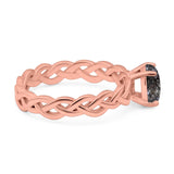 Oval Natural Stone Braided Solitaire Ring