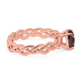 Oval Natural Stone Braided Solitaire Ring