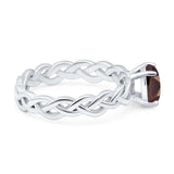 Oval Natural Stone Braided Solitaire Ring