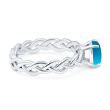 Oval Natural Stone Braided Solitaire Ring