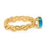 Oval Natural Stone Braided Solitaire Ring
