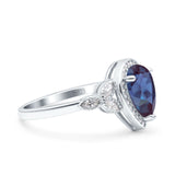 Pear Teardrop Natural Stone Wedding Ring