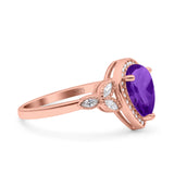 Pear Teardrop Natural Stone Wedding Ring