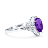 Pear Teardrop Natural Stone Wedding Ring