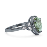 Pear Teardrop Natural Stone Wedding Ring