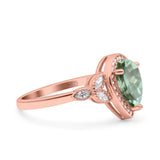 Pear Teardrop Natural Stone Wedding Ring