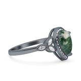 Pear Teardrop Natural Stone Wedding Ring