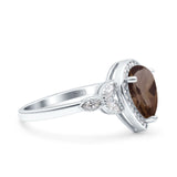 Pear Teardrop Natural Stone Wedding Ring