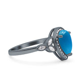 Pear Teardrop Natural Stone Wedding Ring