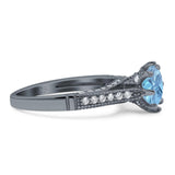 Vintage Style Round Natural Stone Wedding Ring