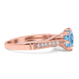 Vintage Style Round Natural Stone Wedding Ring
