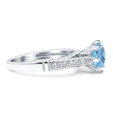 Vintage Style Round Natural Stone Wedding Ring