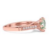 Vintage Style Round Natural Stone Wedding Ring