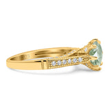 Vintage Style Round Natural Stone Wedding Ring
