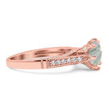 Vintage Style Round Natural Stone Wedding Ring