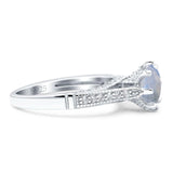 Vintage Style Round Natural Stone Wedding Ring