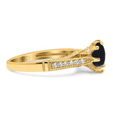Vintage Style Round Natural Stone Wedding Ring