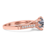 Vintage Style Round Natural Stone Wedding Ring