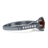 Vintage Style Round Natural Stone Wedding Ring